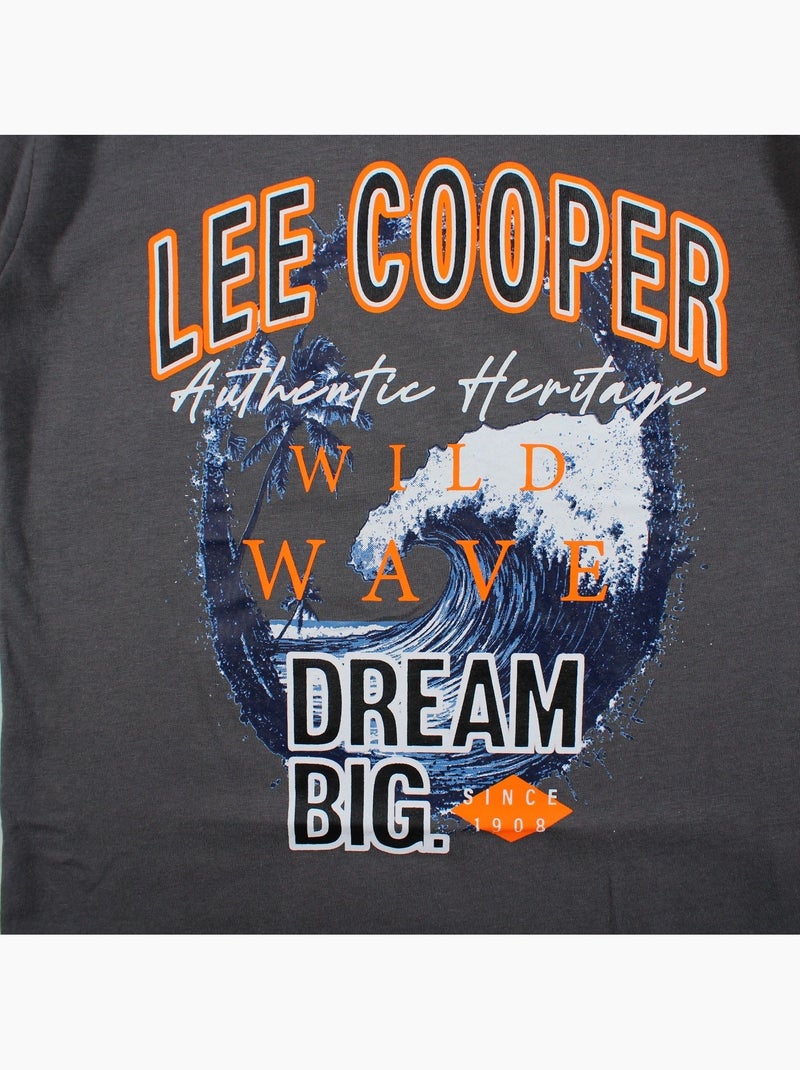 Lee Cooper - T-shirt manches courtes garçon avec imprimé Gris - Kiabi