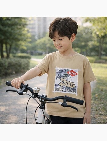 Lee Cooper - T-shirt manches courtes garçon avec imprime ocean