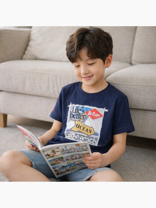 Lee Cooper - T-shirt manches courtes garçon avec imprime ocean - Kiabi