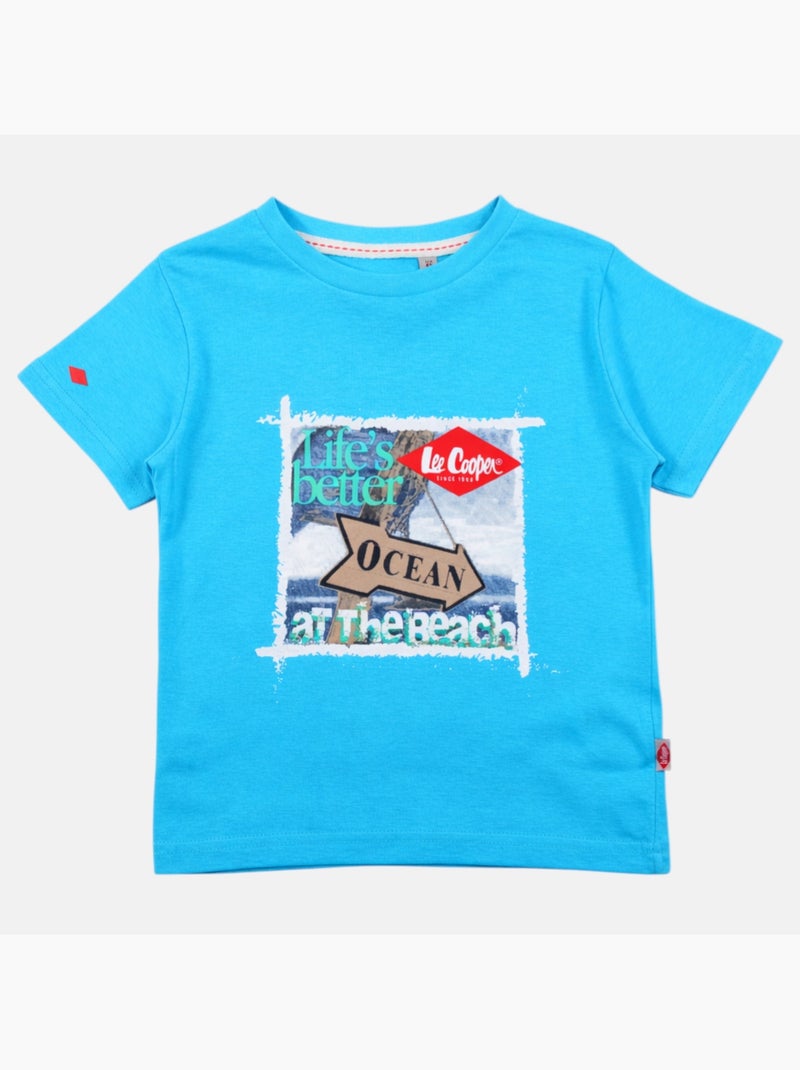 Lee Cooper - T-shirt manches courtes garçon avec imprime ocean Bleu - Kiabi