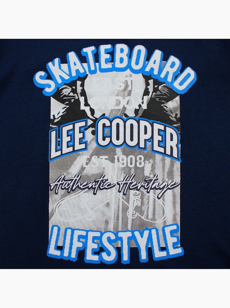 Lee Cooper - T-shirt manches courtes garçon avec imprime skateboard Bleu marine - Kiabi
