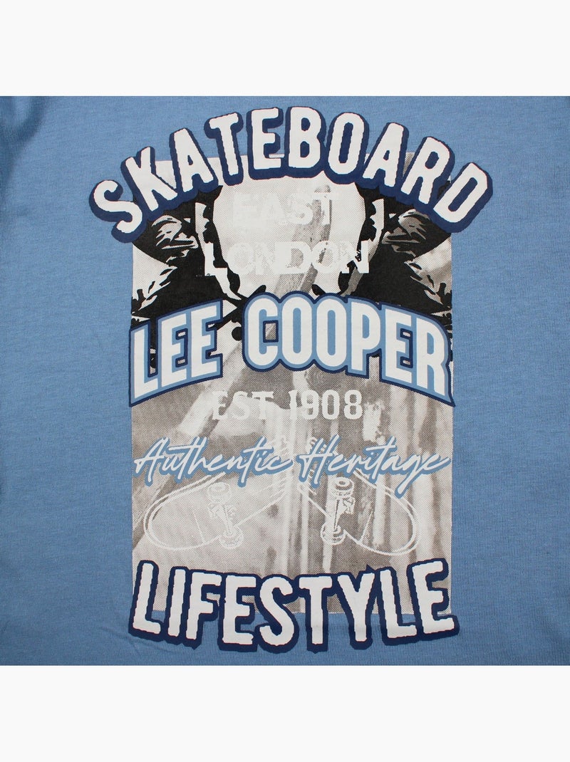 Lee Cooper - T-shirt manches courtes garçon avec imprime skateboard Bleu - Kiabi