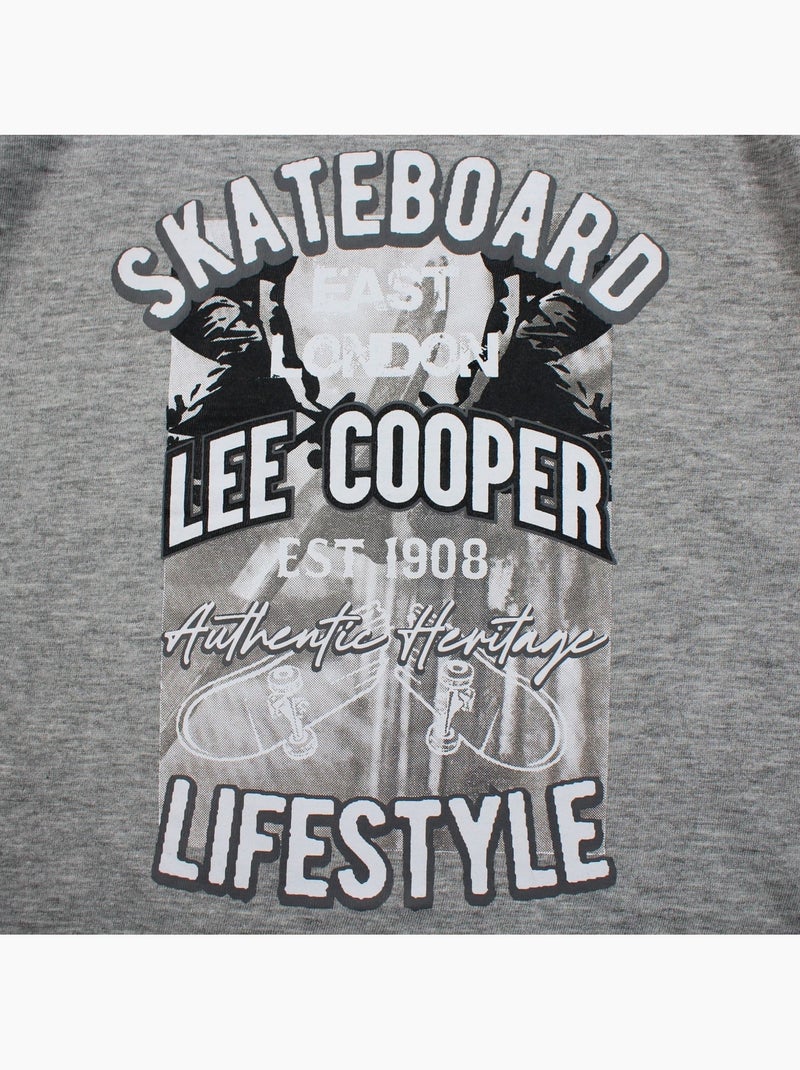 Lee Cooper - T-shirt manches courtes garçon avec imprime skateboard Gris - Kiabi
