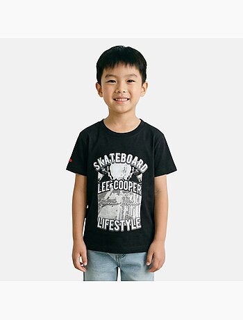 Lee Cooper - T-shirt manches courtes garçon avec imprime skateboard