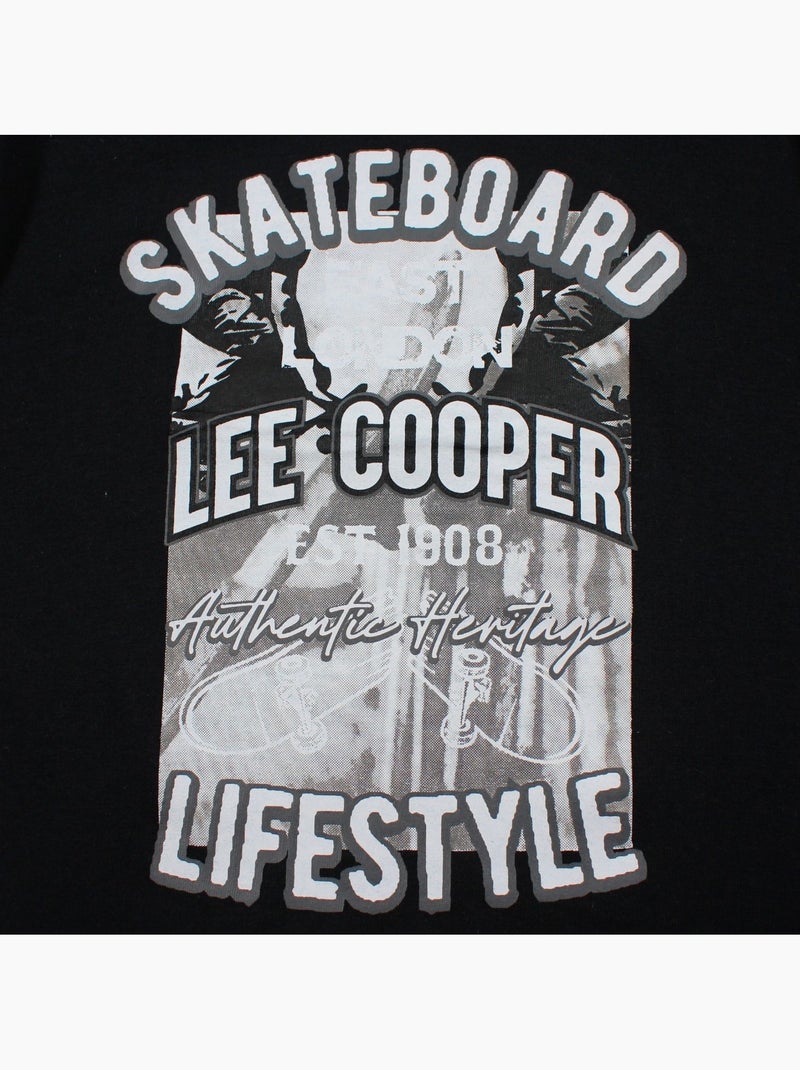 Lee Cooper - T-shirt manches courtes garçon avec imprime skateboard Noir - Kiabi