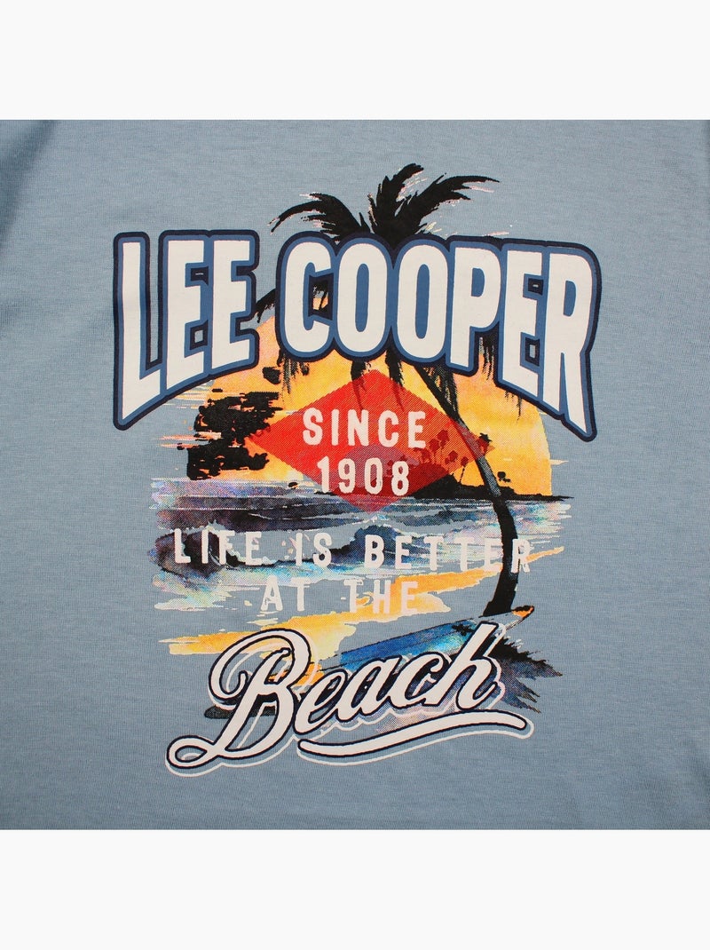 Lee Cooper - T-shirt manches courtes garçon avec motif plage Bleu - Kiabi