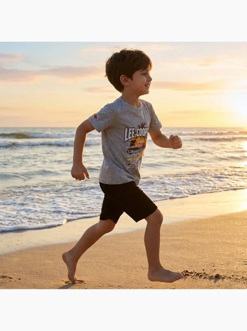 Lee Cooper - T-shirt manches courtes garçon avec motif plage - Kiabi