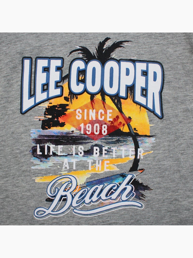 Lee Cooper - T-shirt manches courtes garçon avec motif plage Gris - Kiabi