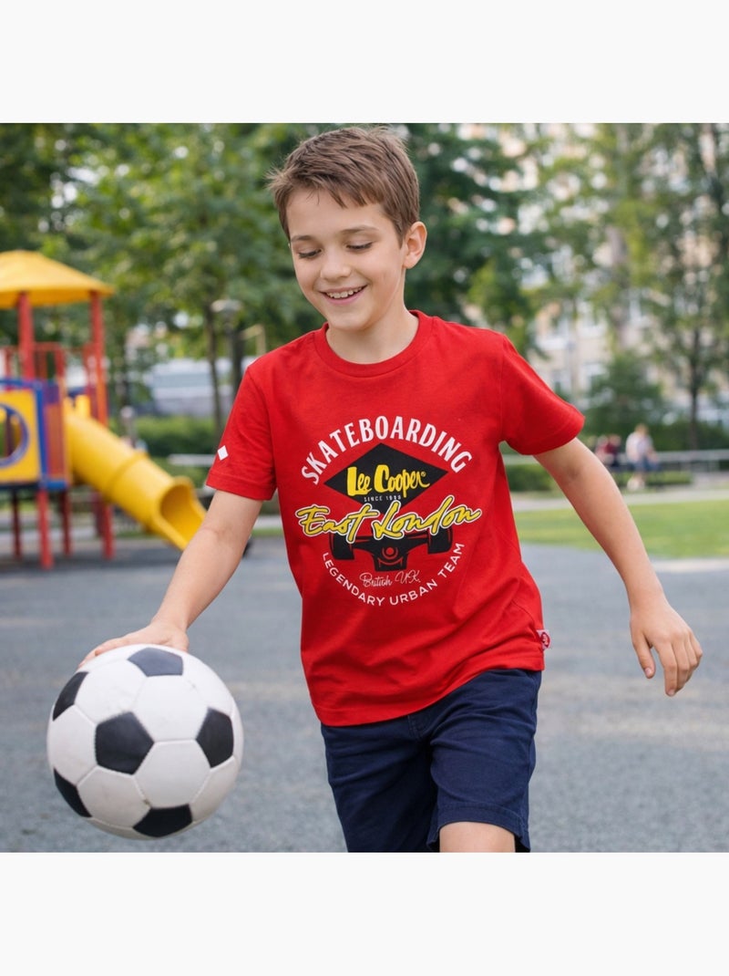 Lee Cooper - T-shirt manches courtes garçon Rouge - Kiabi