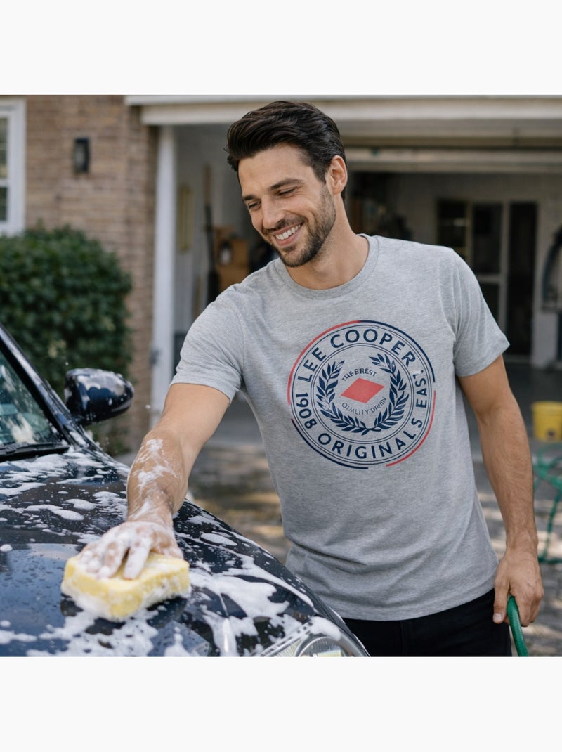 Lee Cooper - T-shirt manches courtes homme Gris - Kiabi