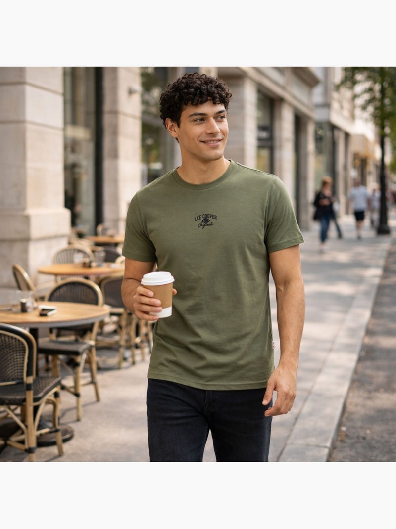 Lee Cooper - T-shirt manches courtes homme Kaki - Kiabi