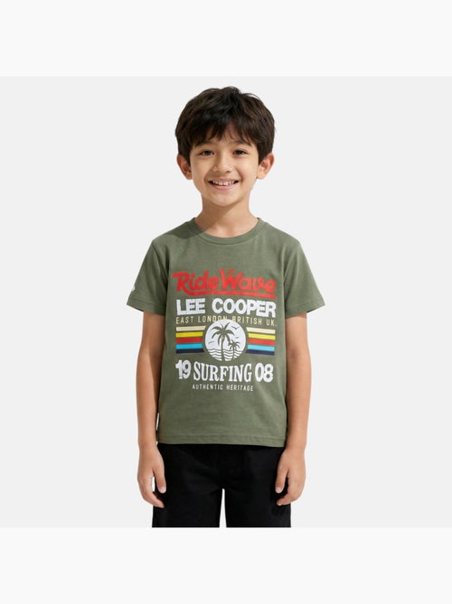 Lee cooper - t-shirt manches courtes imprimé, col rond - Kiabi