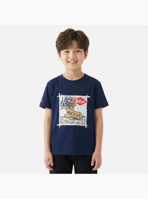 Lee cooper - t-shirt manches courtes imprimé océan, col rond - Kiabi