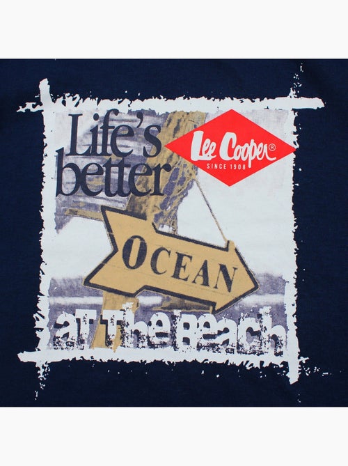 Lee cooper - t-shirt manches courtes imprimé océan, col rond - Kiabi