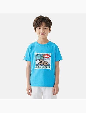 Lee cooper - t-shirt manches courtes imprimé océan, col rond