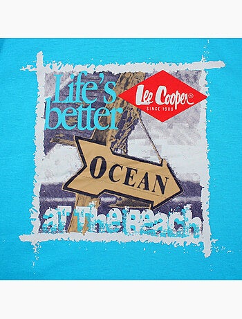 Lee cooper - t-shirt manches courtes imprimé océan, col rond