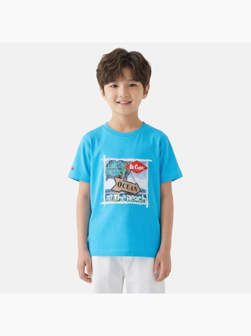 Lee cooper - t-shirt manches courtes imprimé océan, col rond - Kiabi