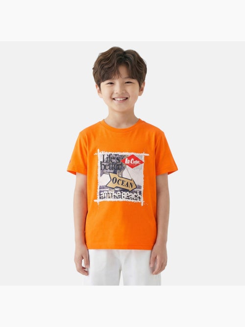 Lee cooper - t-shirt manches courtes imprimé océan, col rond - Kiabi