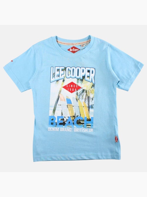 Lee cooper - t-shirt manches courtes imprimé plage, col rond - Kiabi
