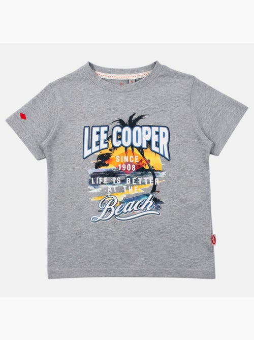 Lee cooper - t-shirt manches courtes imprimé plage, col rond - Kiabi
