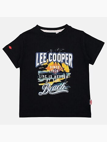 Lee cooper - t-shirt manches courtes imprimé plage, col rond