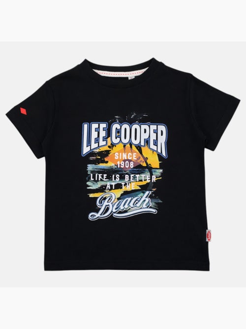 Lee cooper - t-shirt manches courtes imprimé plage, col rond - Kiabi