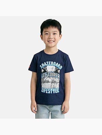 Lee cooper - t-shirt manches courtes imprimé skateboard, col rond