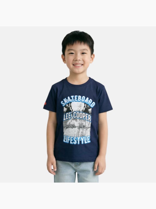 Lee cooper - t-shirt manches courtes imprimé skateboard, col rond - Kiabi