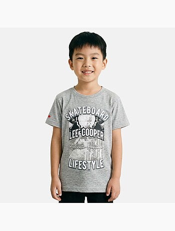Lee cooper - t-shirt manches courtes imprimé skateboard, col rond