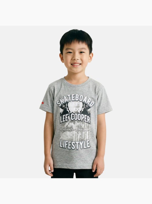 Lee cooper - t-shirt manches courtes imprimé skateboard, col rond - Kiabi