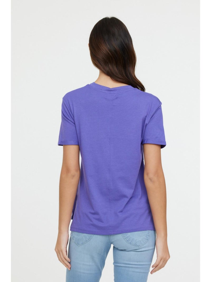 Lee Cooper - T-Shirt manches courtes modal regular AZA Violet - Kiabi