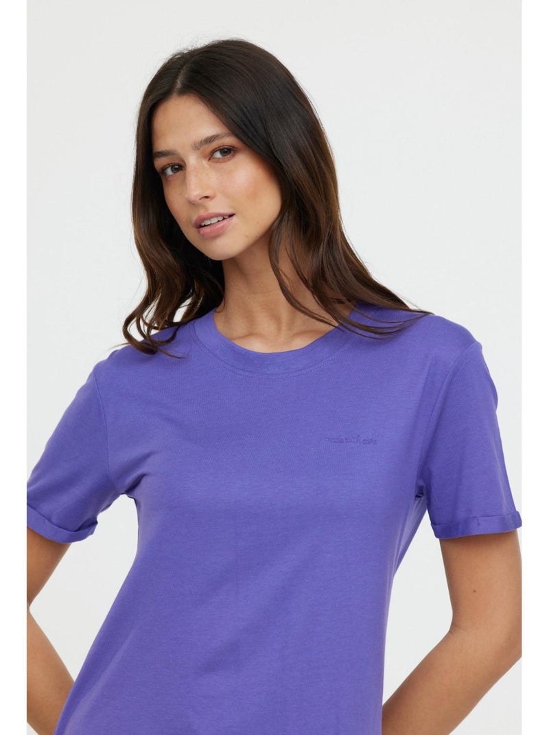 Lee Cooper - T-Shirt manches courtes modal regular AZA Violet - Kiabi