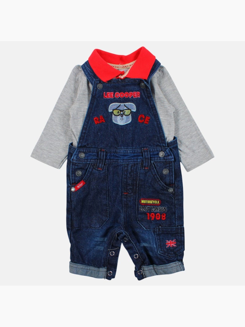 Lee Cooper - T-shirt manches longues avec salopette Bleu - Kiabi