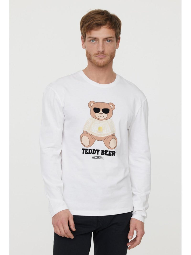 Lee Cooper - T-Shirt manches longues coton regular ABEAR Blanc - Kiabi