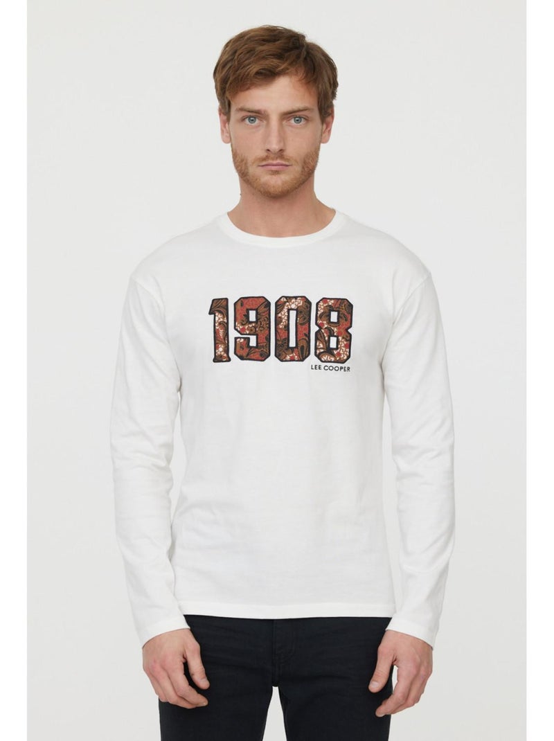 Lee Cooper - T-Shirt manches longues coton regular ACACH Beige - Kiabi
