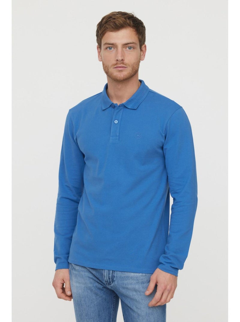Lee Cooper - T-Shirt manches longues coton regular BAKO Bleu céladon - Kiabi