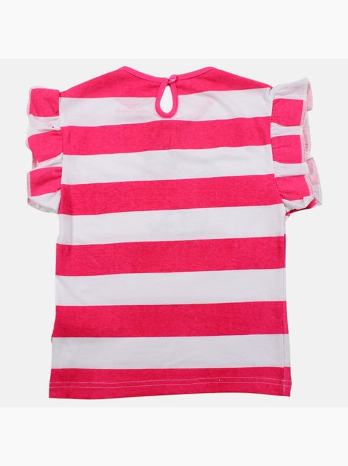 Lee cooper - t-shirt rayé à manches volantées imprimé, col rond - Kiabi