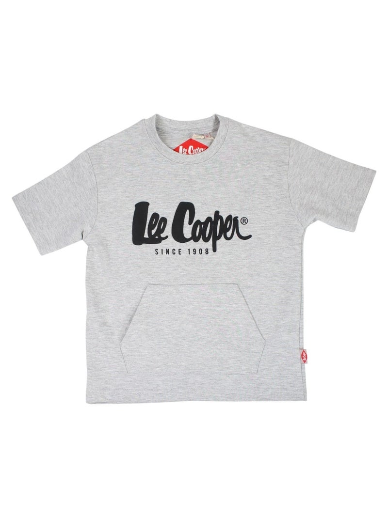 Lee Cooper - T-shirt terry manches courtes garçon Lee Cooper Gris - Kiabi