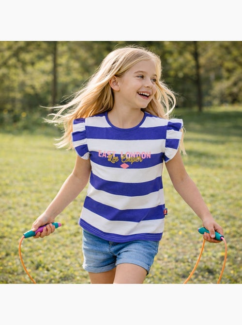 Lee Cooper - Top à rayures avec imprimé fille - Kiabi