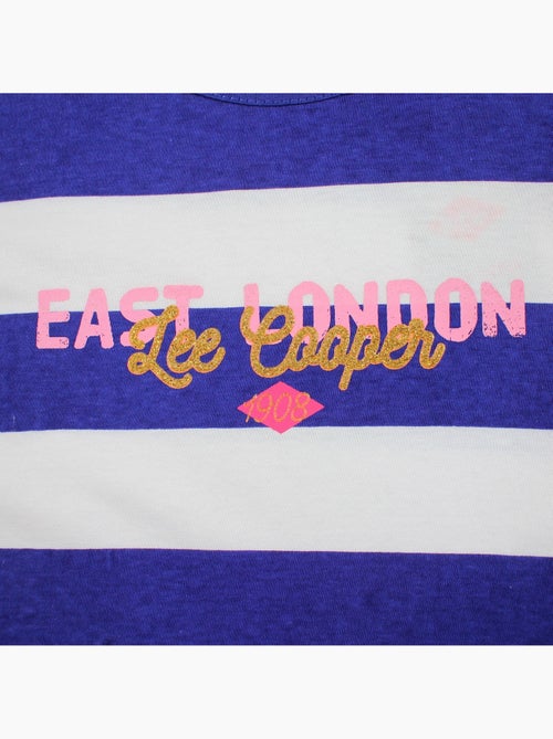 Lee Cooper - Top à rayures avec imprimé fille - Kiabi