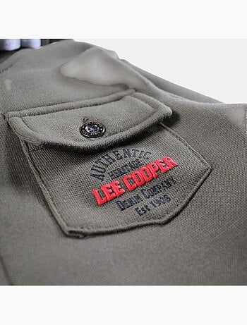 Lee cooper - veste à capuche boutonnée, manches longues et poche poitrine
