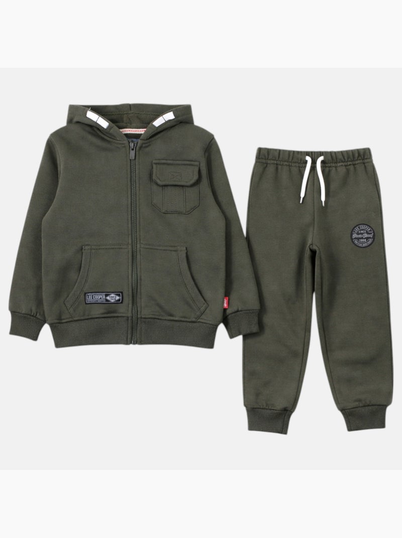Lee Cooper - Veste à capuche et pantalon de jogging Kaki - Kiabi