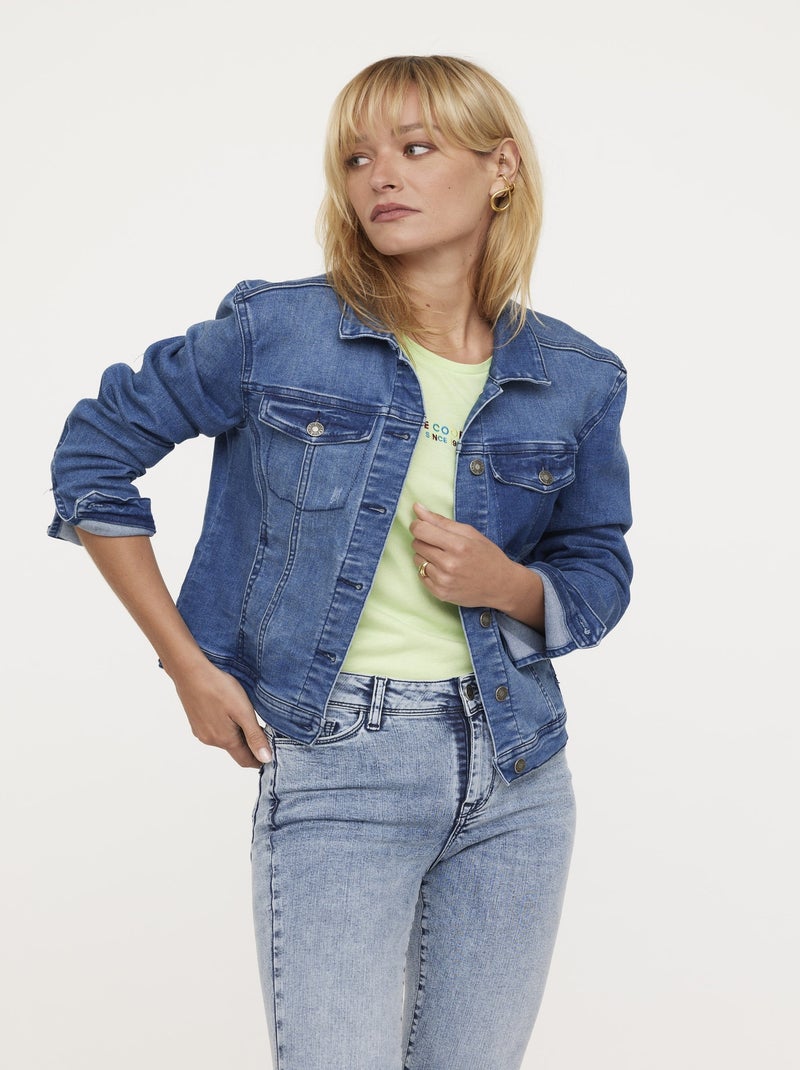 Lee Cooper - Veste FELY Medium Blue Used Bleu ardoise - Kiabi