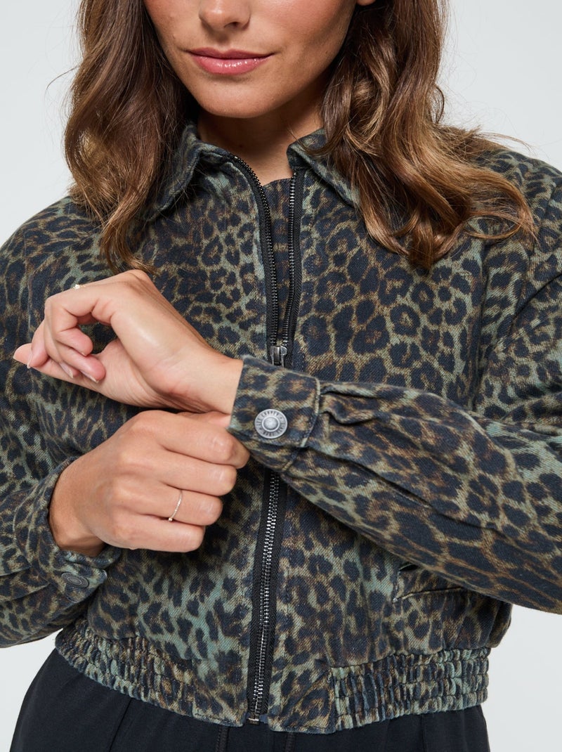 Lee Cooper - Veste Filista Léopard gris Gris - Kiabi