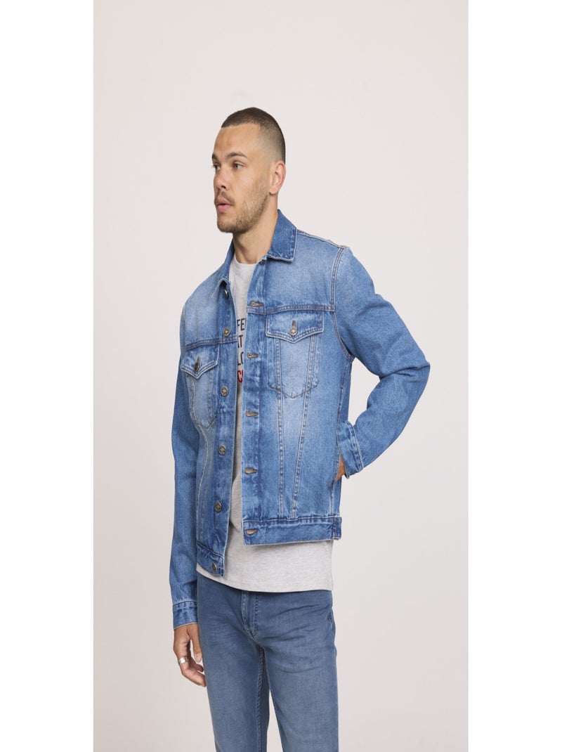 Lee Cooper - Veste manches longues coton regular FELOW Bleu - Kiabi