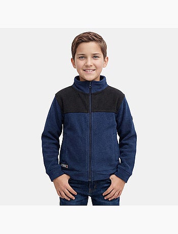 Lee cooper - veste polaire zippée col montant à empiècements, manches longues