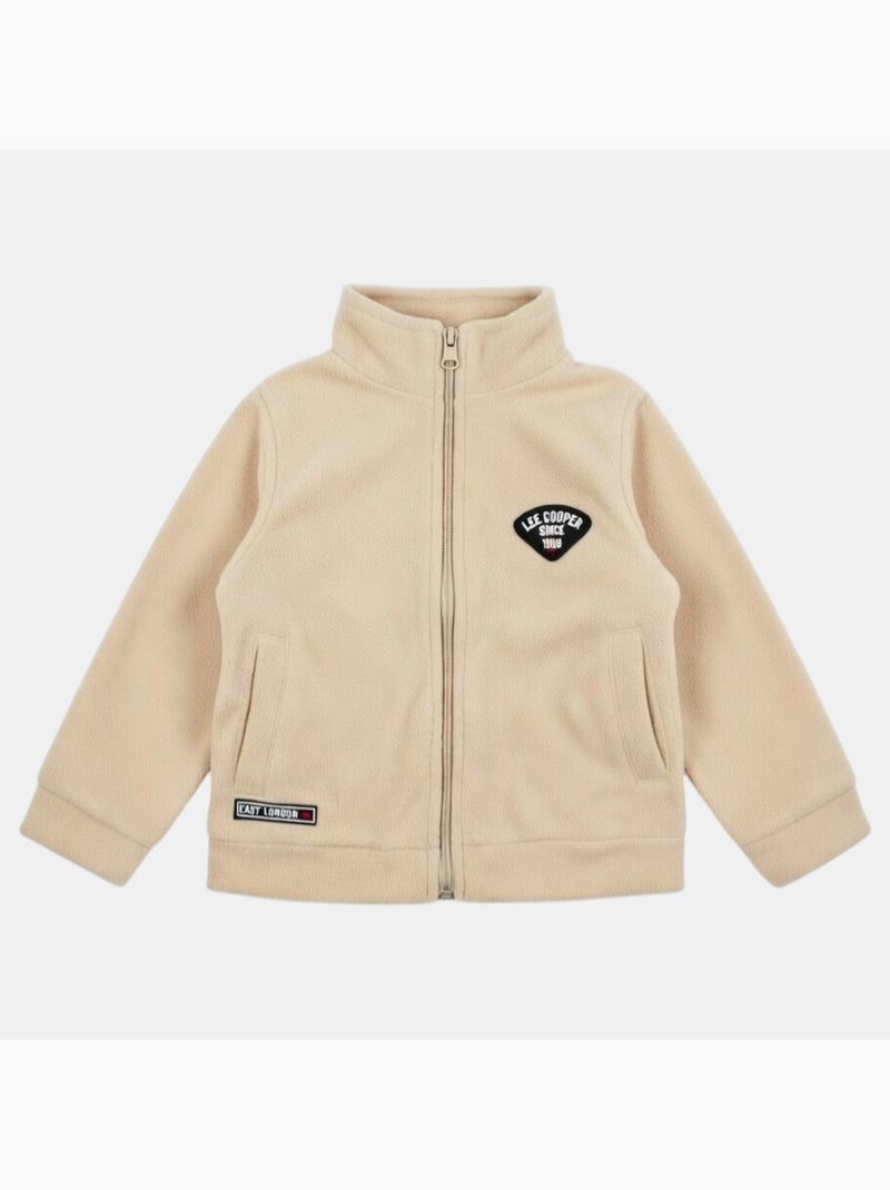 Lee cooper - veste polaire zippée col montant, manches longues Beige - Kiabi