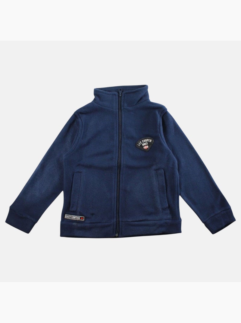 Lee cooper - veste polaire zippée col montant, manches longues Bleu marine - Kiabi