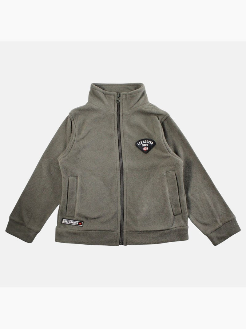Lee cooper - veste polaire zippée col montant, manches longues Kaki - Kiabi