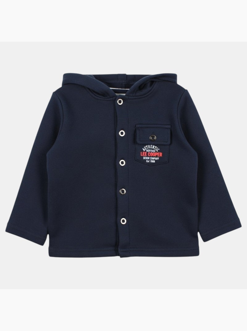 Lee Cooper - Veste sweat à capuche boutonnée garçon Bleu marine - Kiabi
